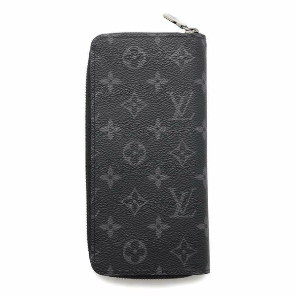 ルイヴィトン 長財布 モノグラム・エクリプス ジッピーウォレット・ヴェルティカル M62295 LOUIS VUITTON 財布 メンズ 黒