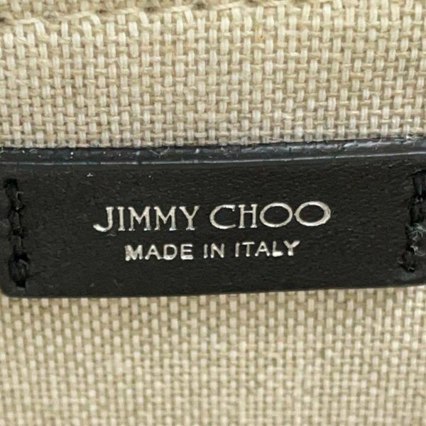 ジミーチュウ トートバッグ N/S TOTE M ノースサウス トート M キャンバス カーフレザー JIMMY CHOO ショルダー 黒