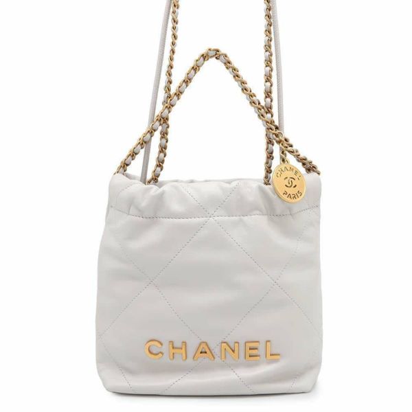 シャネル ハンドバッグ CHANEL 22 ミニ ココマーク シャイニーカーフレザー AS3980 CHANEL 2wayショルダーバッグ