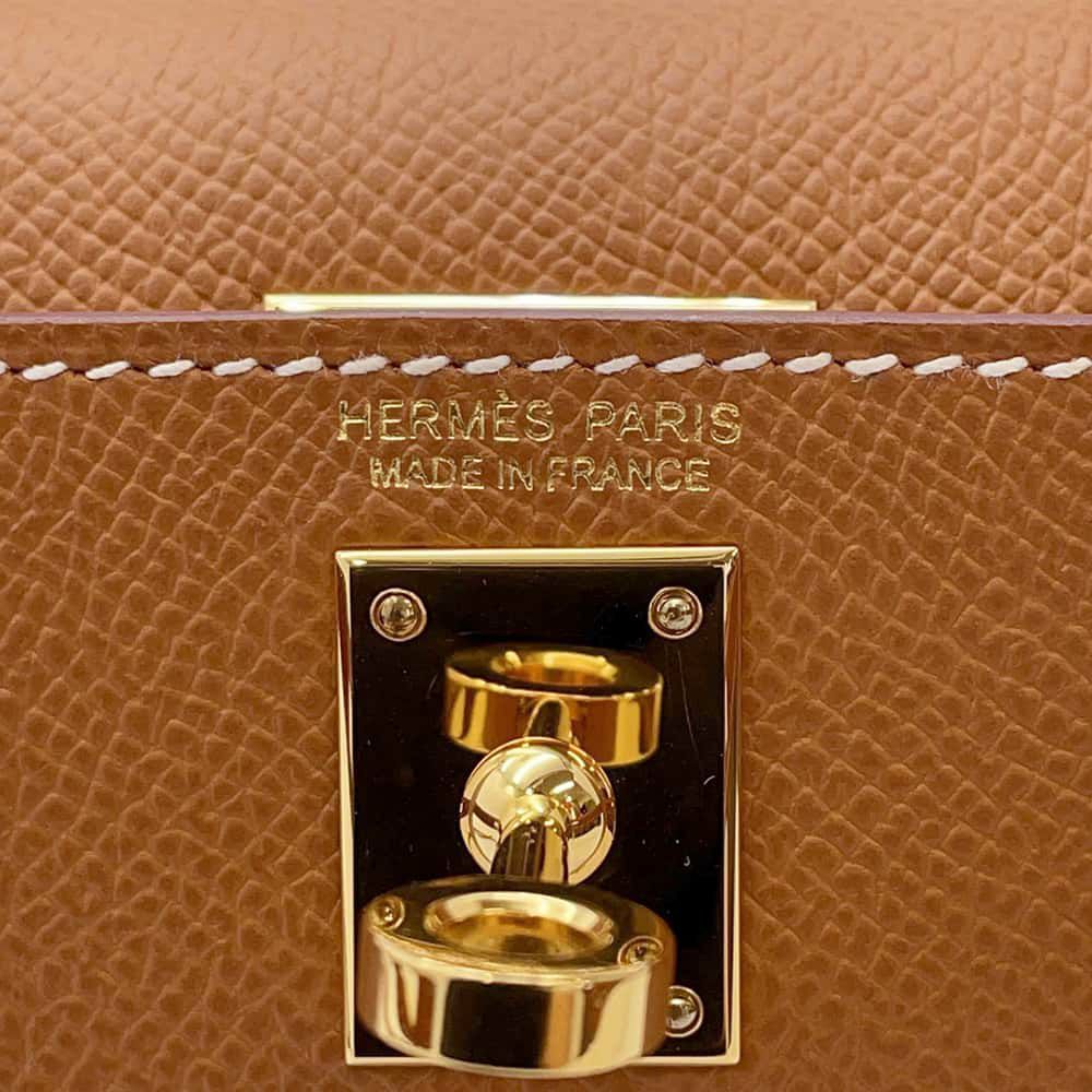 エルメス ハンドバッグ ミニケリードゥ 外縫い ゴールド/ゴールド金具 エプソン B刻印 2wayショルダー