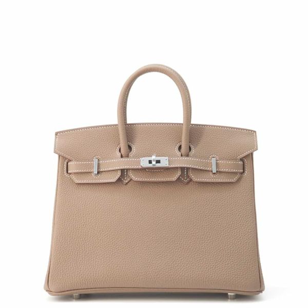 エルメス バーキン25 エトゥープ/シルバー金具 トゴ Y刻印 HERMES Birkin ハンドバッグ