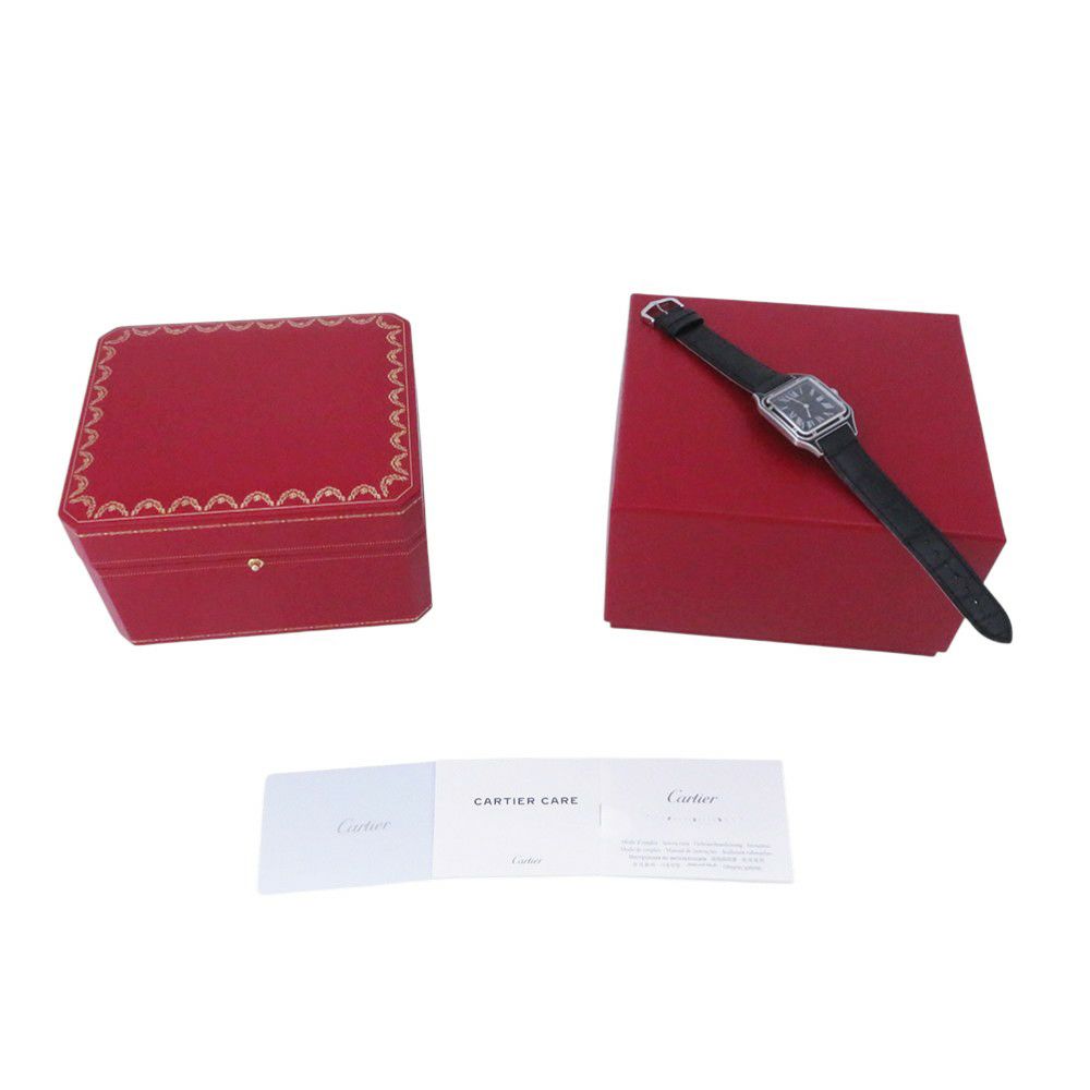 カルティエ サントス デュモン LM WSSA0046 Cartier 腕時計 黒文字盤 手巻き