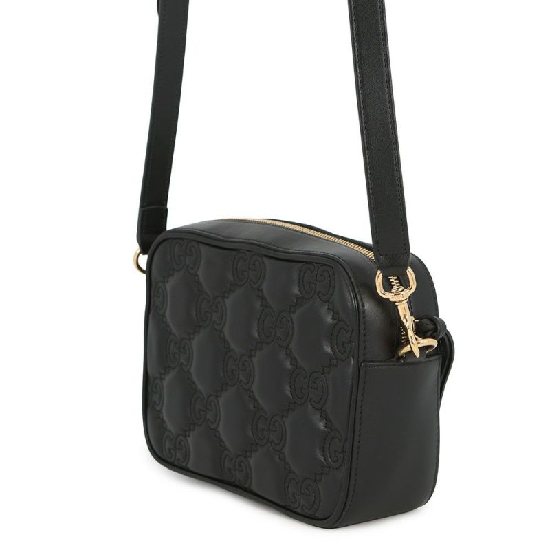 グッチ ショルダーバッグ GGマトラッセ スモール レザー 702234 GUCCI バッグ 黒
