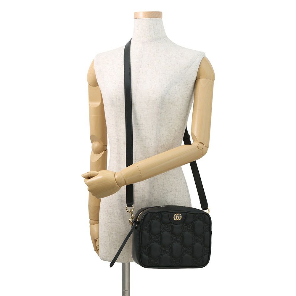 グッチ ショルダーバッグ GGマトラッセ スモール レザー 702234 GUCCI バッグ 黒