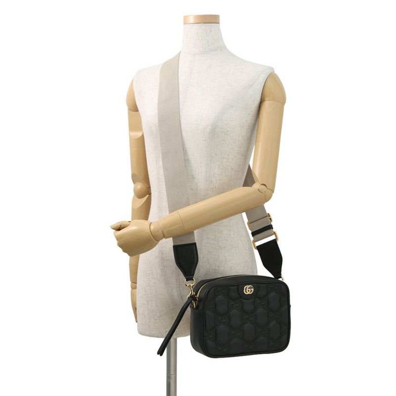 グッチ ショルダーバッグ GGマトラッセ スモール レザー 702234 GUCCI バッグ 黒
