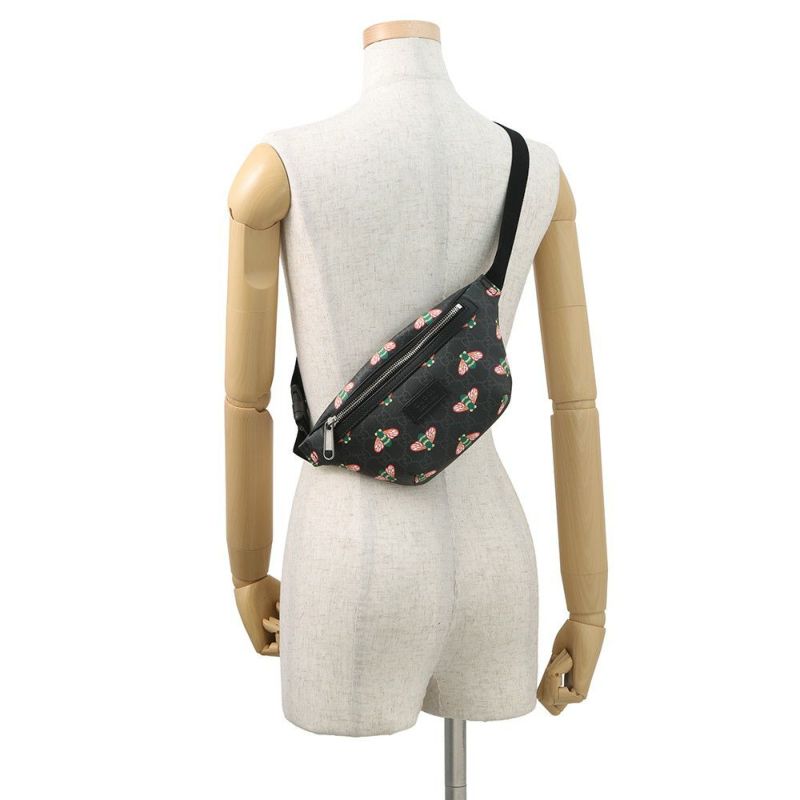 グッチ ボディバッグ ビー GGスプリーム 675181 GUCCI ウエストバッグ 黒