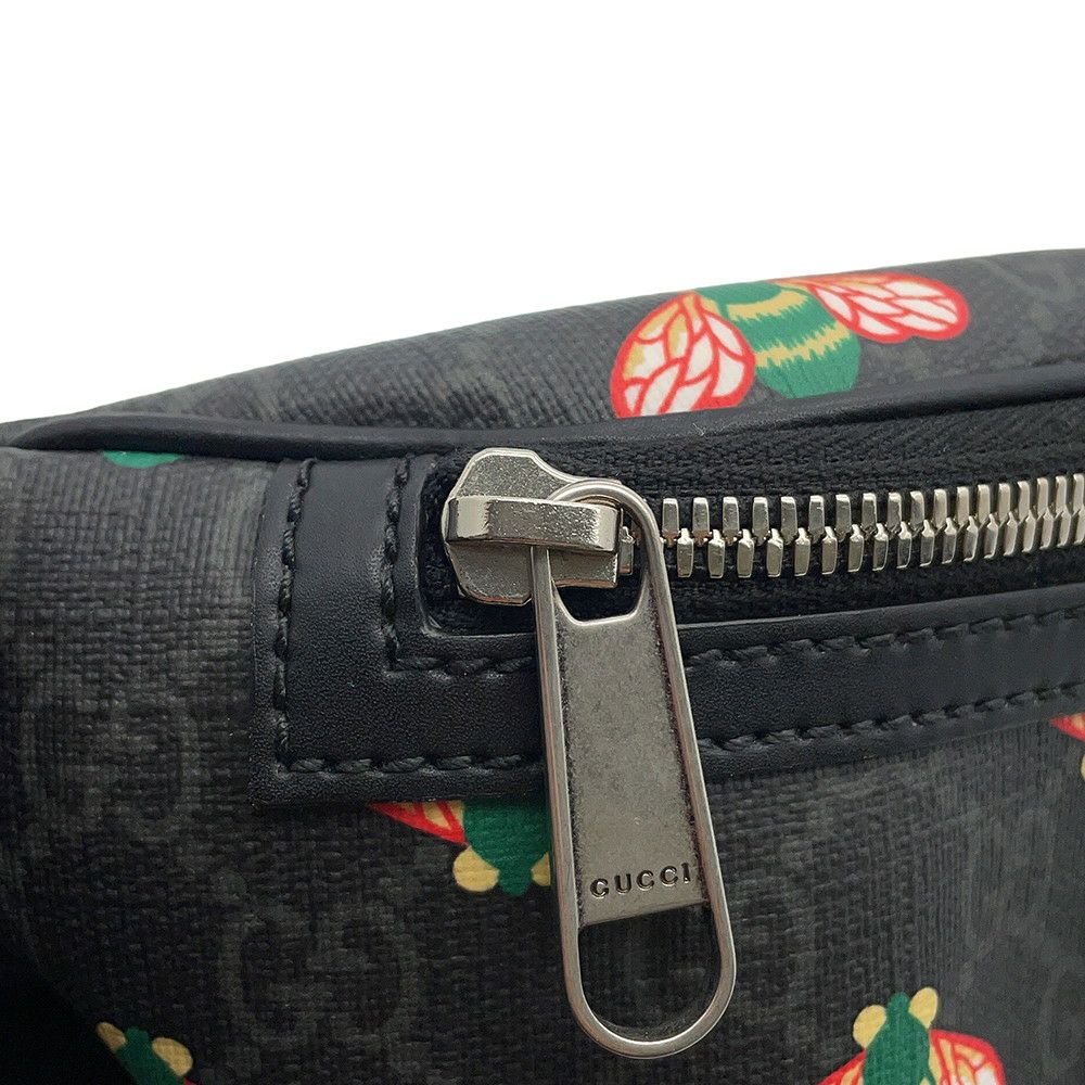 グッチ ボディバッグ ビー GGスプリーム 675181 GUCCI ウエストバッグ 黒