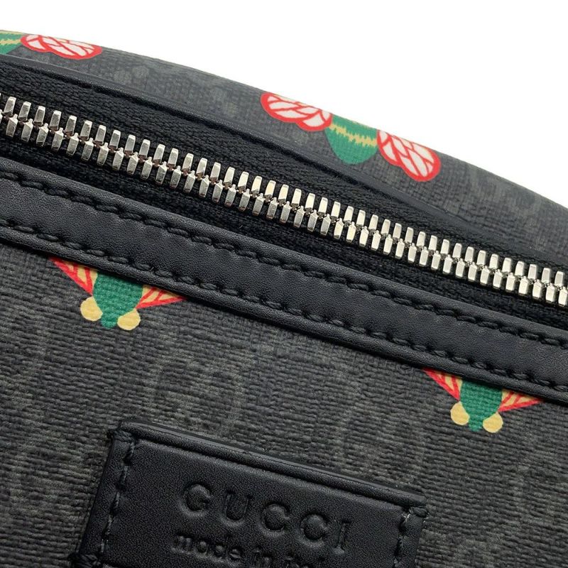 グッチ ボディバッグ ビー GGスプリーム 675181 GUCCI ウエストバッグ 黒