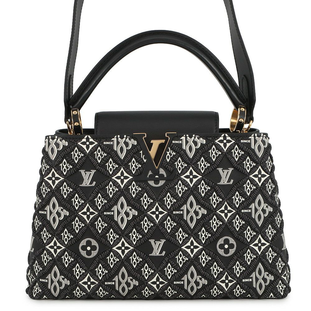ルイヴィトン ハンドバッグ カーフレザー SINCE1854 カプシーヌMM M57358 LOUIS VUITTON 2way 黒 ブラック