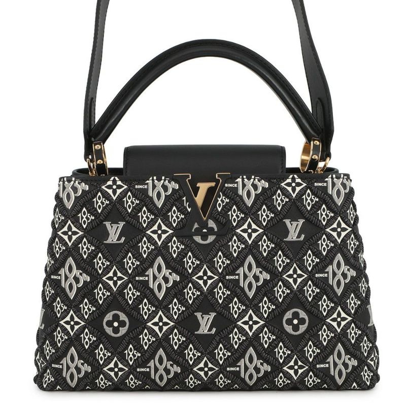 ルイヴィトン ハンドバッグ カーフレザー SINCE1854 カプシーヌMM M57358 LOUIS VUITTON 2way 黒 ブラック