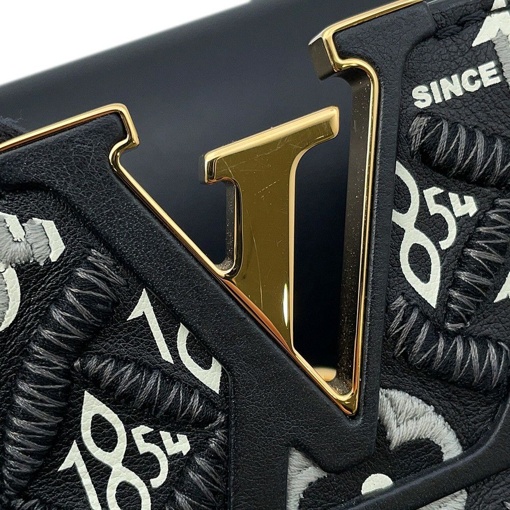 ルイヴィトン ハンドバッグ カーフレザー SINCE1854 カプシーヌMM M57358 LOUIS VUITTON 2way 黒 ブラック