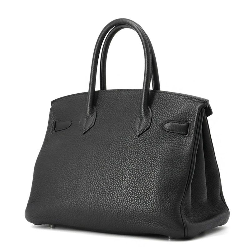 エルメス バーキン30 ブラック/シルバー金具 トリヨンクレマンス □N刻印 HERMES Birkin ハンドバッグ 黒