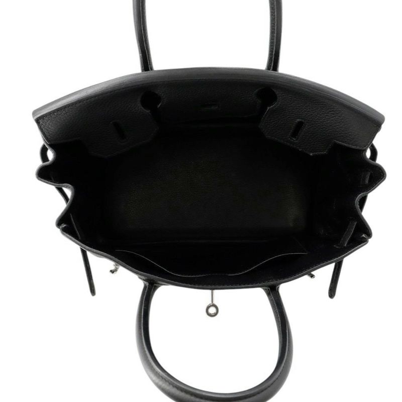 エルメス バーキン30 ブラック/シルバー金具 トリヨンクレマンス □N刻印 HERMES Birkin ハンドバッグ 黒