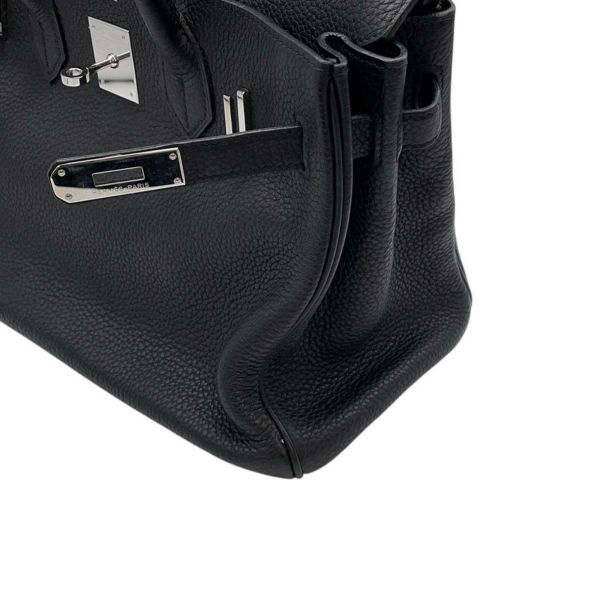 エルメス バーキン30 ブラック/シルバー金具 トリヨンクレマンス □N刻印 HERMES Birkin ハンドバッグ 黒