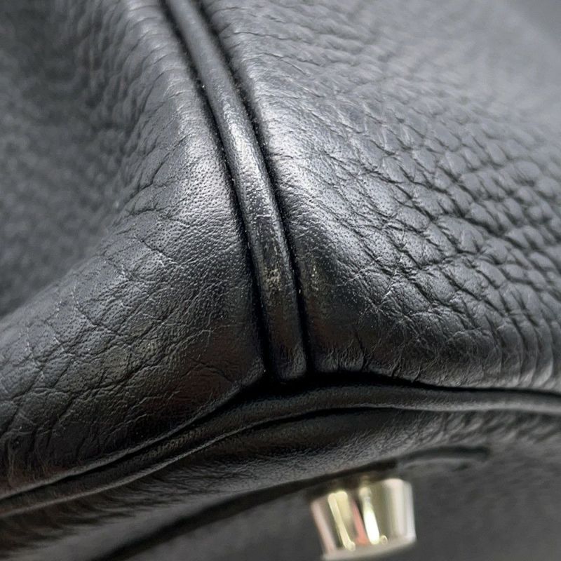 エルメス バーキン30 ブラック/シルバー金具 トリヨンクレマンス □N刻印 HERMES Birkin ハンドバッグ 黒