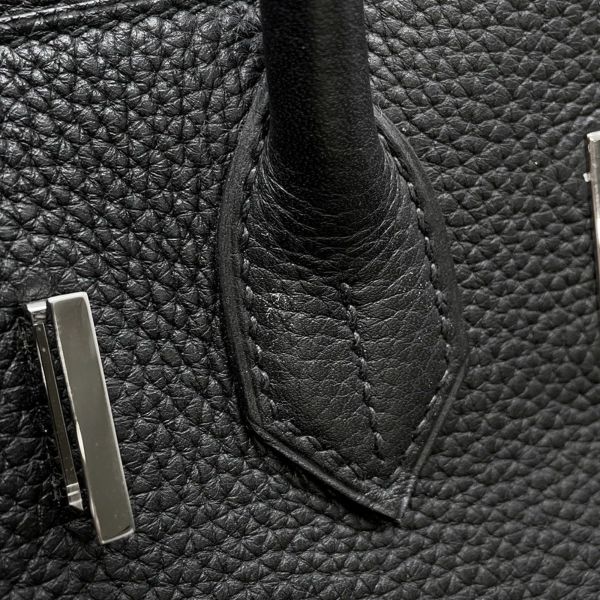 エルメス バーキン30 ブラック/シルバー金具 トリヨンクレマンス □N刻印 HERMES Birkin ハンドバッグ 黒