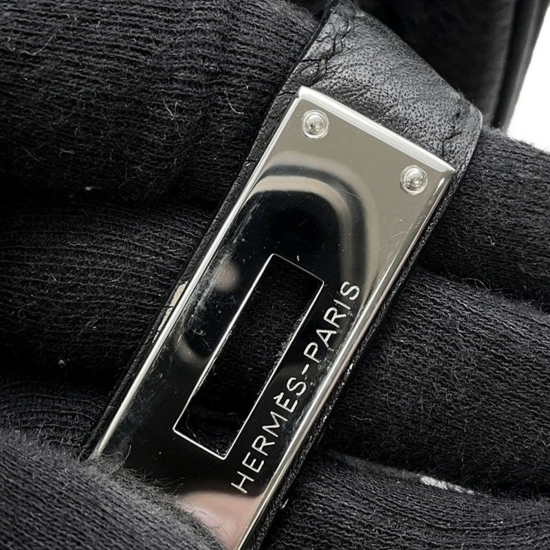 エルメス バーキン30 ブラック/シルバー金具 トリヨンクレマンス □N刻印 HERMES Birkin ハンドバッグ 黒