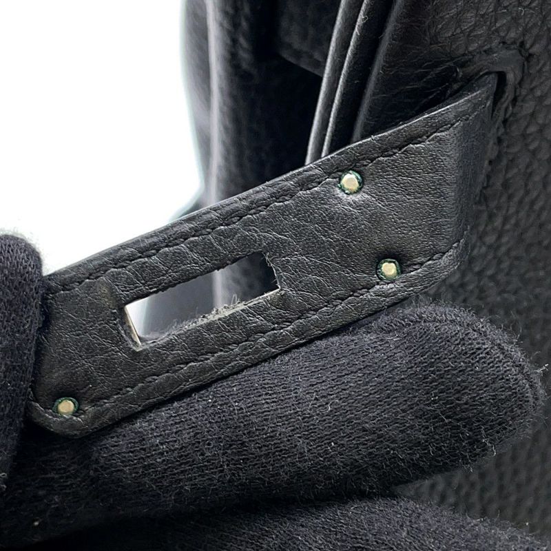 エルメス バーキン30 ブラック/シルバー金具 トリヨンクレマンス □N刻印 HERMES Birkin ハンドバッグ 黒