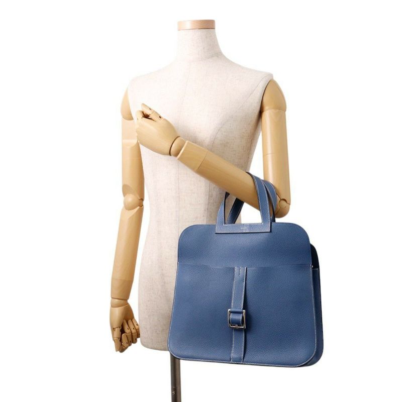 エルメス ハンドバッグ アルザン31 ブルーアガット/シルバー金具 トリヨンクレマンス X刻印 ２wayショルダー