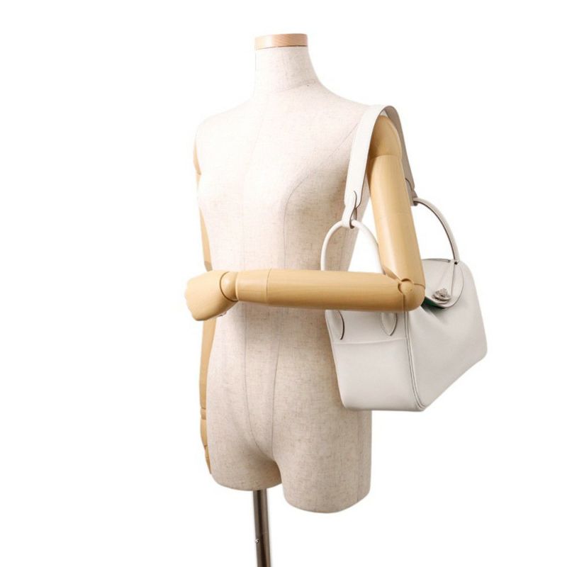 エルメス ハンドバッグ リンディ26 ヴェルソ グリスペール/ヴェールヴェルティゴ/シルバー金具 スイフト K刻印 ２wayショルダー