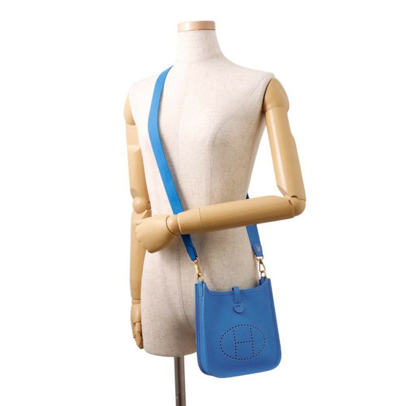 エルメス エブリンTPM 111cm アマゾン ブルーイドラ/ゴールド金具 トリヨンクレマンス K刻印