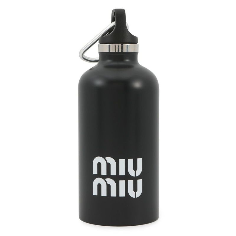 ミュウミュウ ウォーターボトル ロゴ ステンレス 350ml 5UH009 Miu Miu 水筒 マイボトル 黒