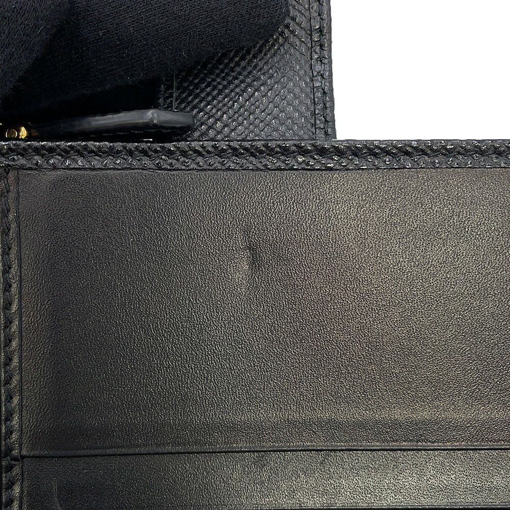 プラダ 二つ折り財布 ロゴ レザー 1ML018 PRADA 黒