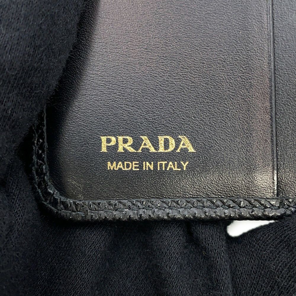 プラダ 二つ折り財布 ロゴ レザー 1ML018 PRADA 黒