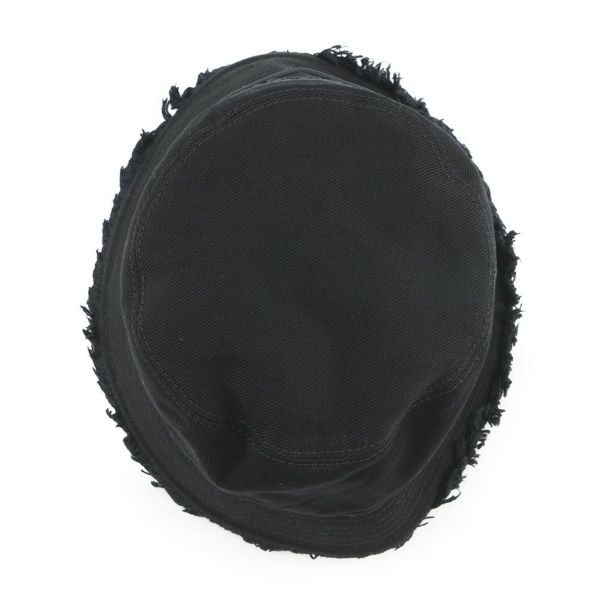 プラダ バケットハット フリンジ トライアングル ロゴ コットン サイズM 1HC137 黒