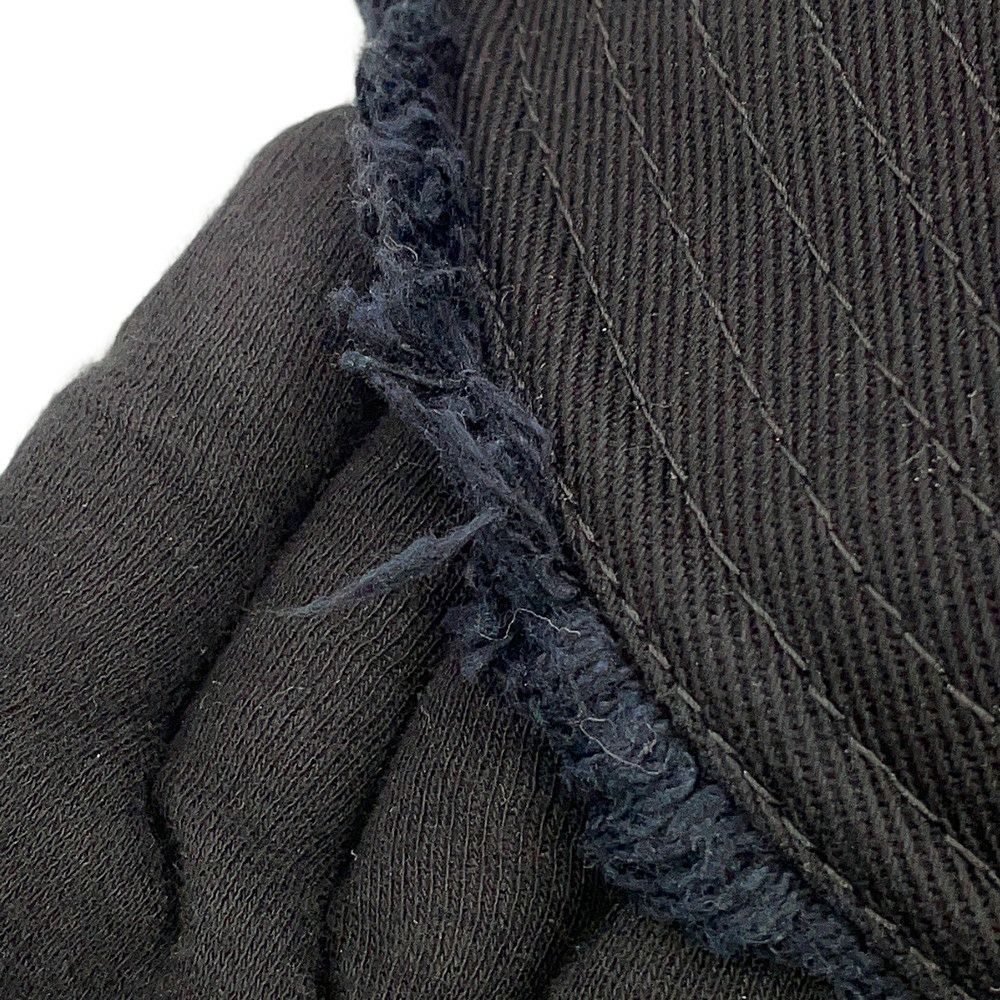 プラダ バケットハット フリンジ トライアングル ロゴ コットン サイズM 1HC137 黒