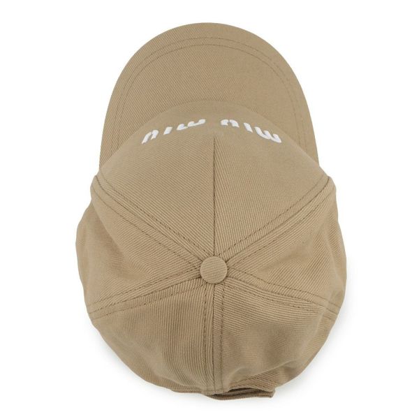 ミュウミュウ キャップ ロゴ ドリル ベースボールキャップ コットン サイズM 5HC179 Miu Miu 帽子
