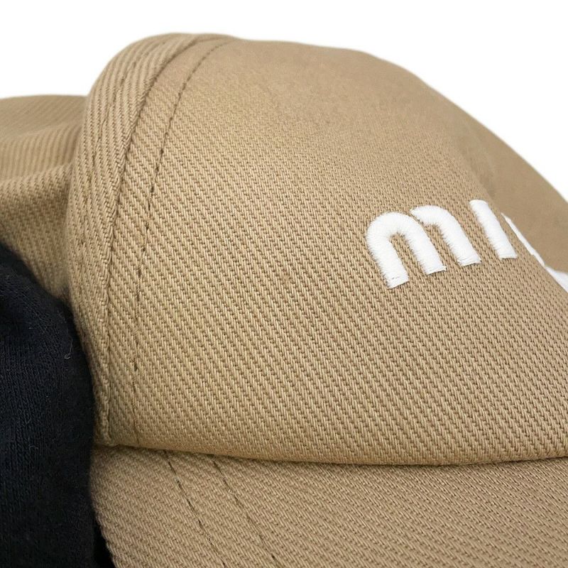 ミュウミュウ キャップ ロゴ ドリル ベースボールキャップ コットン サイズM 5HC179 Miu Miu 帽子