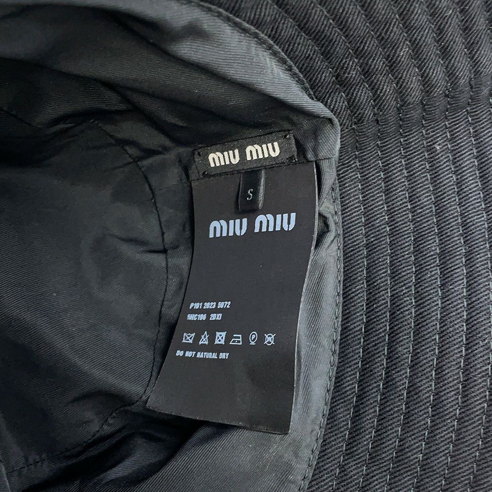 ミュウミュウ ハット ロゴ バケットハット コットン サイズS 5HC196 Miu Miu 帽子 黒