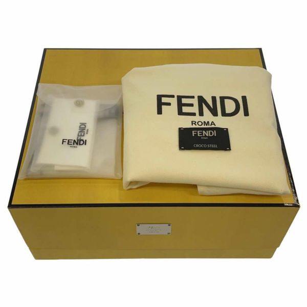 フェンディ ハンドバッグ ミニ ピーカブー クロコダイル 8BN244 FENDI バッグ 2wayショルダーバッグ