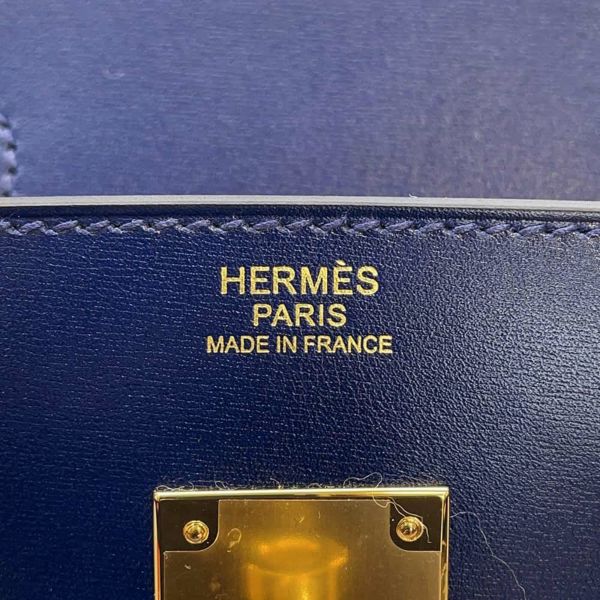 エルメス バーキン30 ブルーサフィール/ゴールド金具 ボックスカーフ U刻印 HERMES Birkin ハンドバッグ