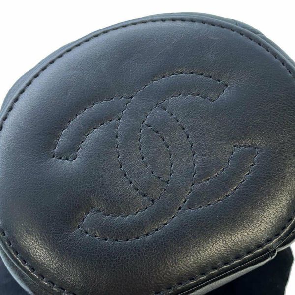 シャネル チェーンショルダーバッグ マトラッセ ココマーク ラムスキン CHANEL ポシェット バニティ 黒