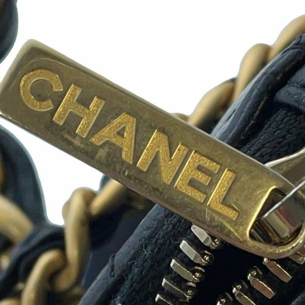 シャネル チェーンショルダーバッグ マトラッセ ココマーク ラムスキン CHANEL ポシェット バニティ 黒