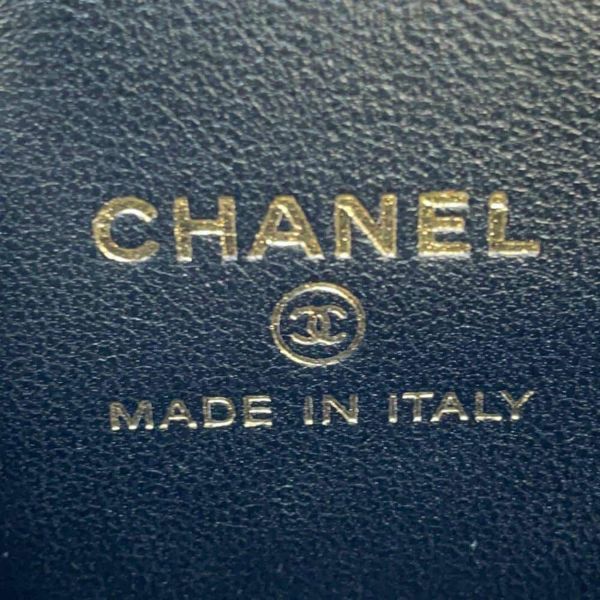 シャネル チェーンショルダーバッグ マトラッセ ココマーク ラムスキン CHANEL ポシェット バニティ 黒