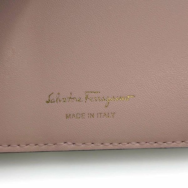 サルヴァトーレ・フェラガモ 二つ折り財布 ヴァラリボン ストライプ 22 0255 Ferragamo 財布 黒