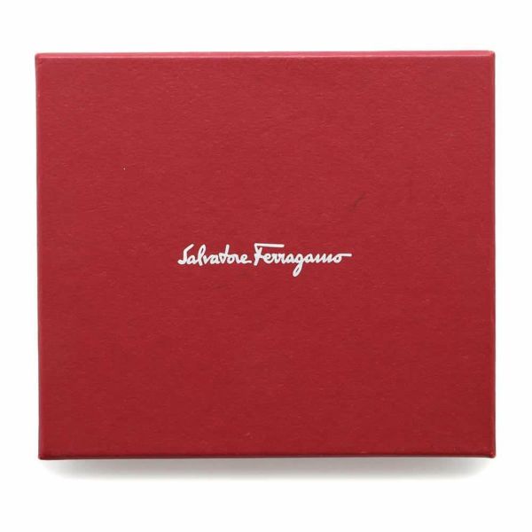 サルヴァトーレ・フェラガモ 二つ折り財布 ヴァラリボン ストライプ 22 0255 Ferragamo 財布 黒