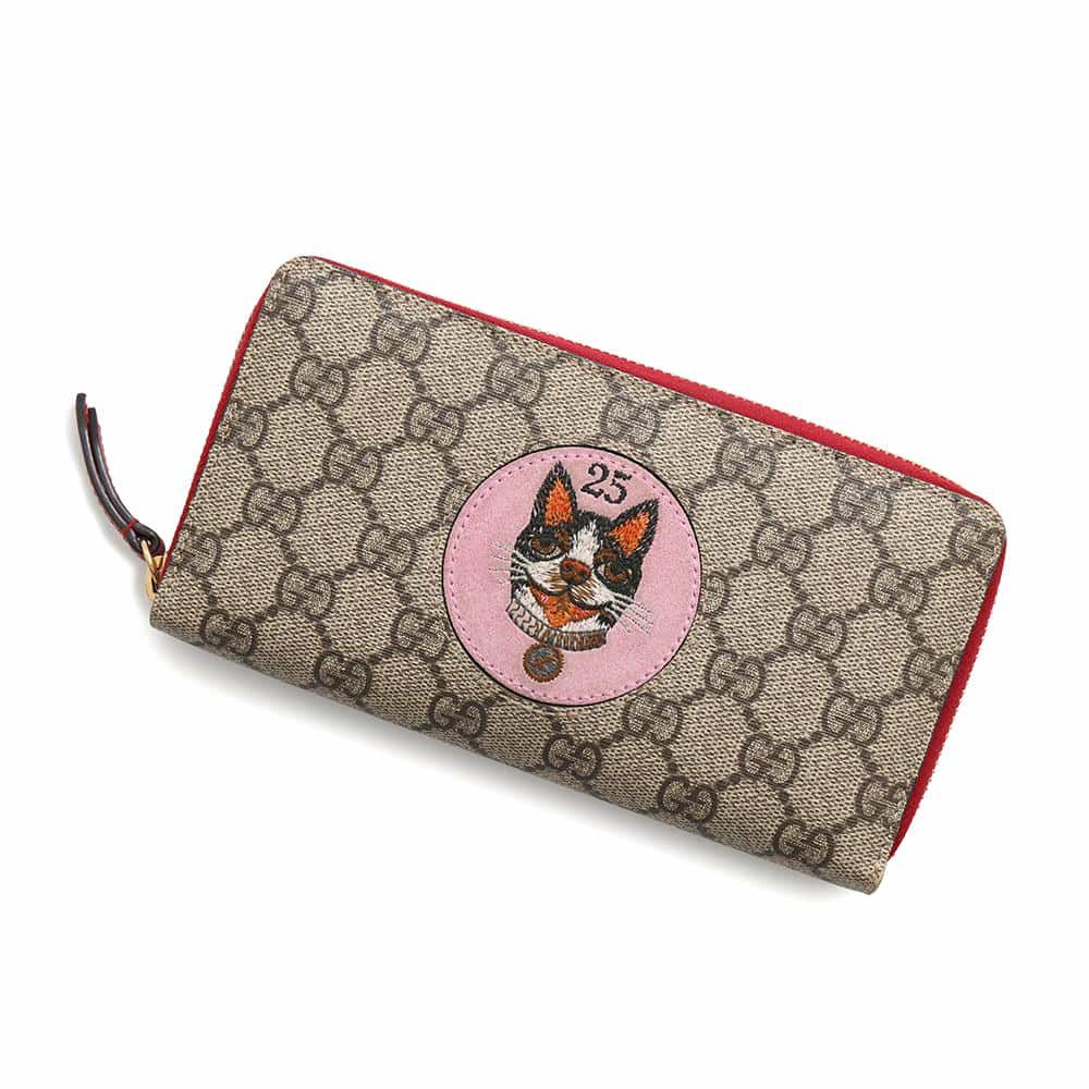 グッチ 長財布 GGスプリーム キャット 506279 GUCCI 財布 ネコ 安心 