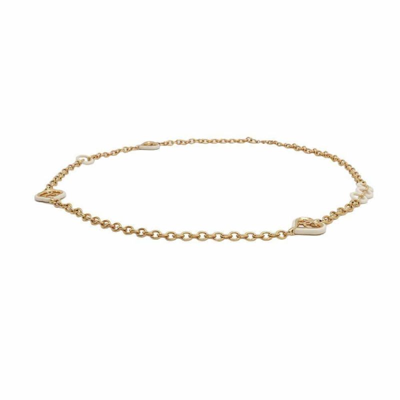 シャネル ロングネックレス ココマーク ハートモチーフ チェーン A19 P CHANEL アクセサリー 白