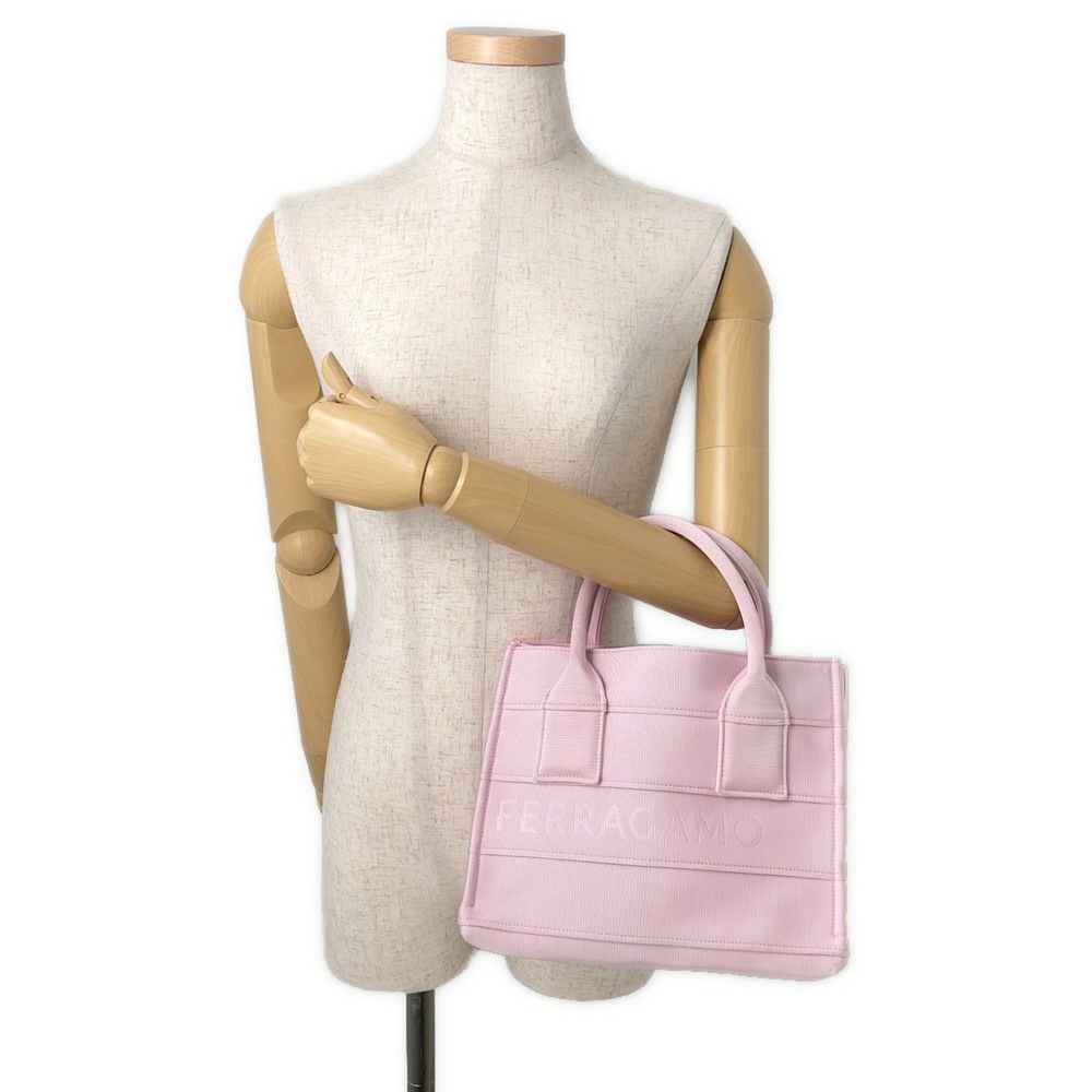 サルヴァトーレ・フェラガモ ハンドバッグ ロゴ ファブリック 214988 Ferragamo バッグ 黒