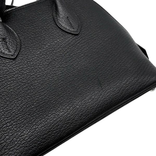 エルメス ボリード1923 ミニ ブラック/シルバー金具 シェブルミゾル K刻印 HERMES ２wayショルダー 黒