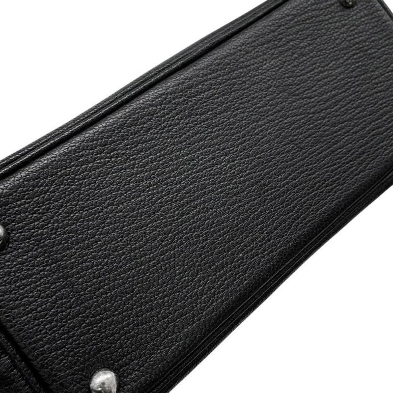 エルメス ボリード1923 ミニ ブラック/シルバー金具 シェブルミゾル K刻印 HERMES ２wayショルダー 黒