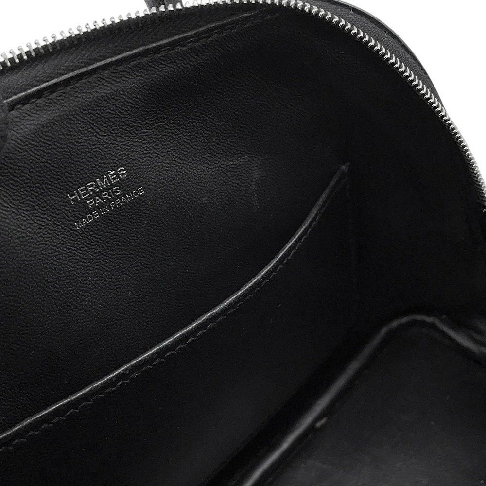 エルメス ボリード1923 ミニ ブラック/シルバー金具 シェブルミゾル K刻印 HERMES ２wayショルダー 黒