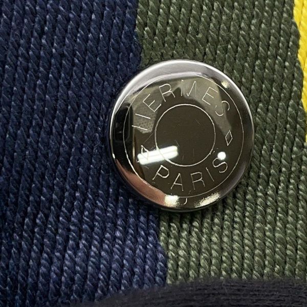 エルメス ポーチ ブリッド・ア・ブラックPM Hパヴィヨン マリン/シルバー金具 キャンバス HERMES バッグ 小物入れ