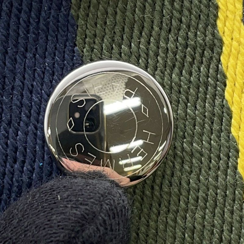 エルメス ポーチ ブリッド・ア・ブラックPM Hパヴィヨン マリン/シルバー金具 キャンバス HERMES バッグ 小物入れ