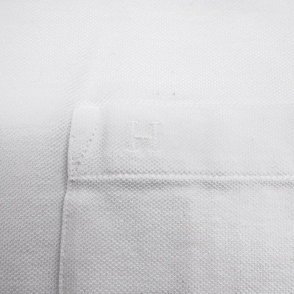 エルメス 半袖Tシャツ H刺繍 コットンピケ メンズサイズS HERMES トップス 白