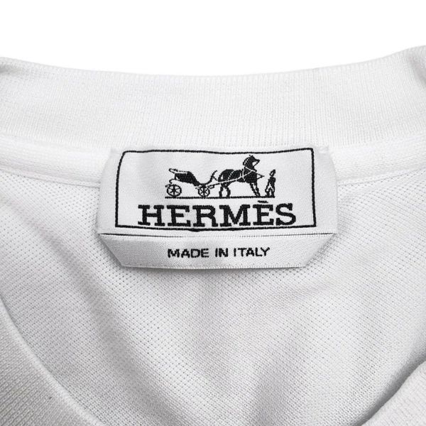 エルメス 半袖Tシャツ H刺繍 コットンピケ メンズサイズS HERMES トップス 白